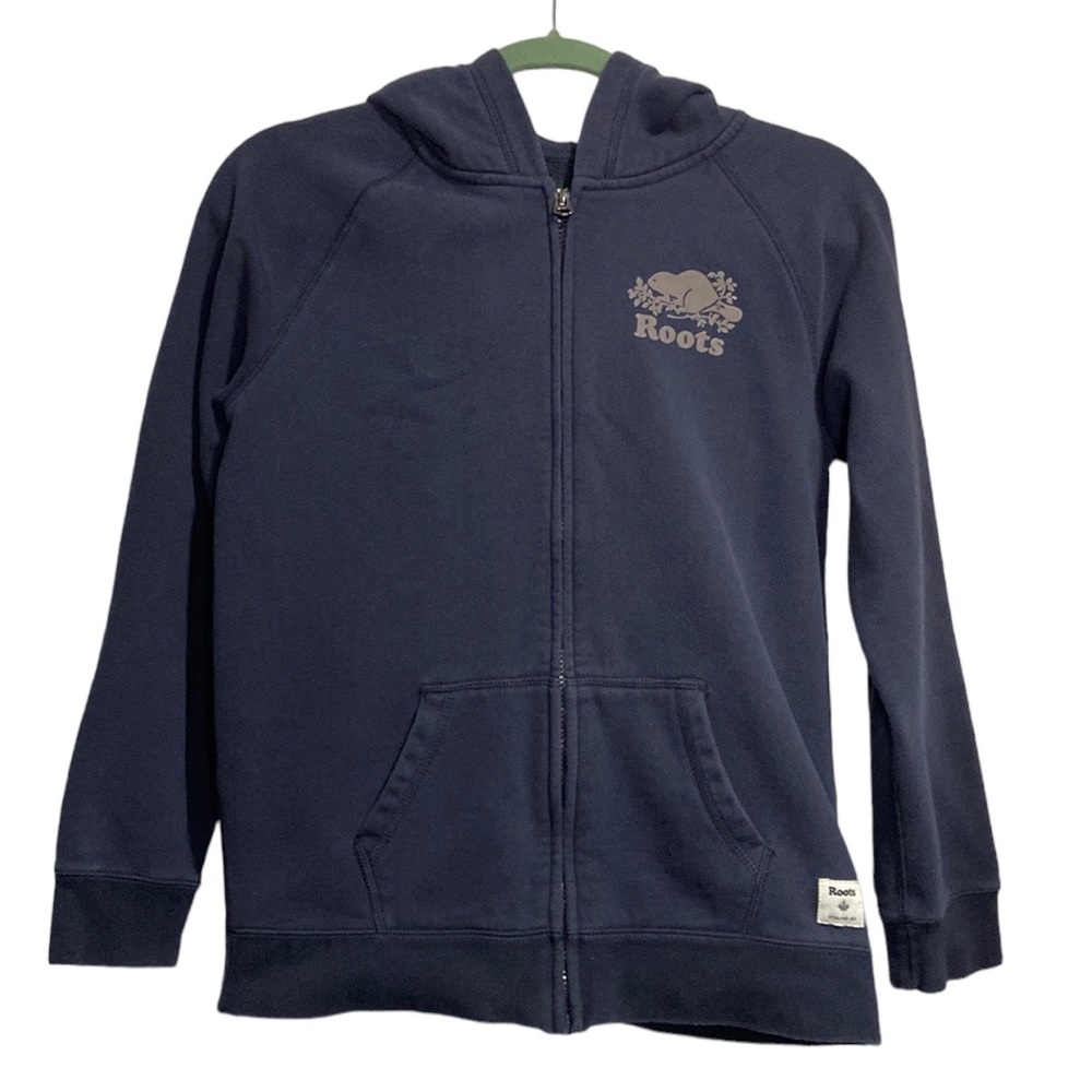 Roots Kids' Original Full Zip Hoodie Jacket Navy Blue Sz 13-14 Yrs XXL